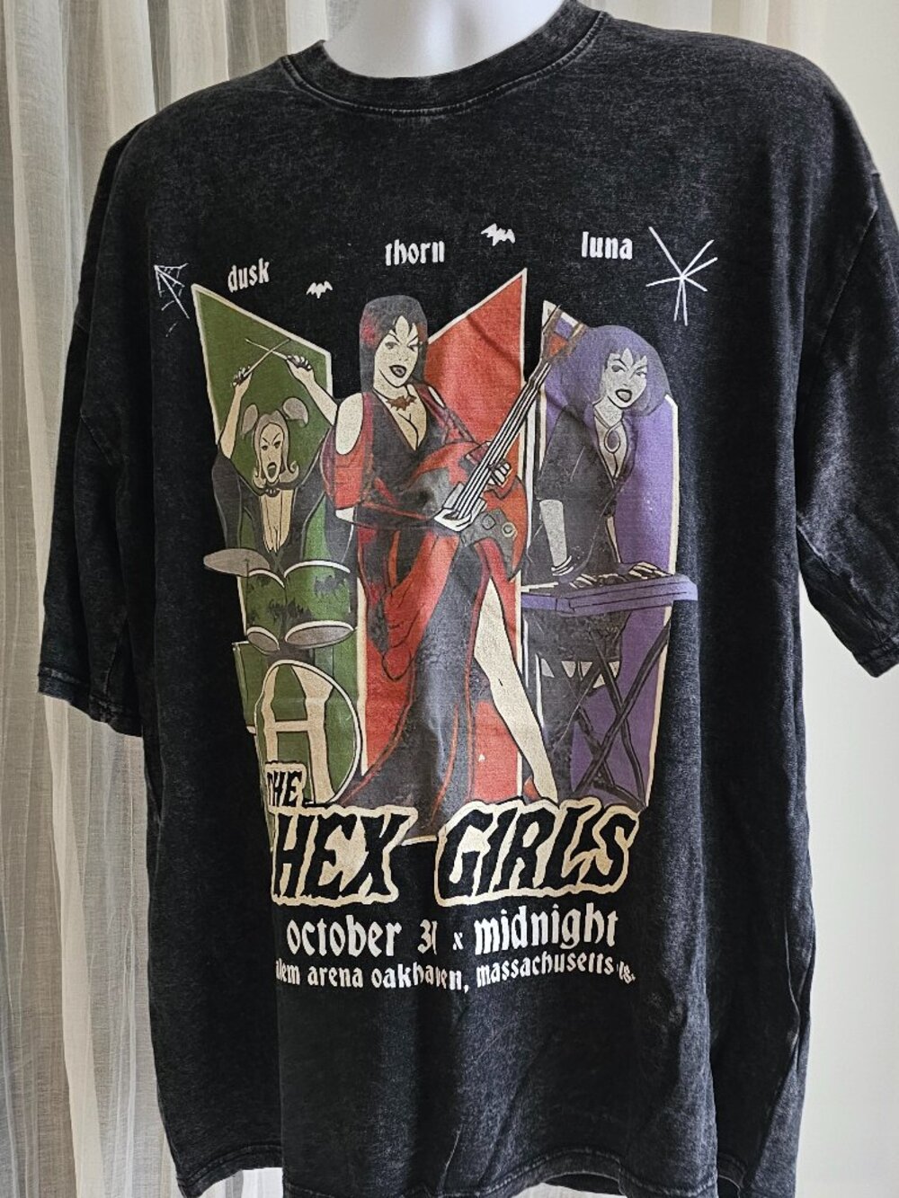 The HEX Girls Band Oversized Heavy Cotton T-Shirt Black Size 2XL NEW